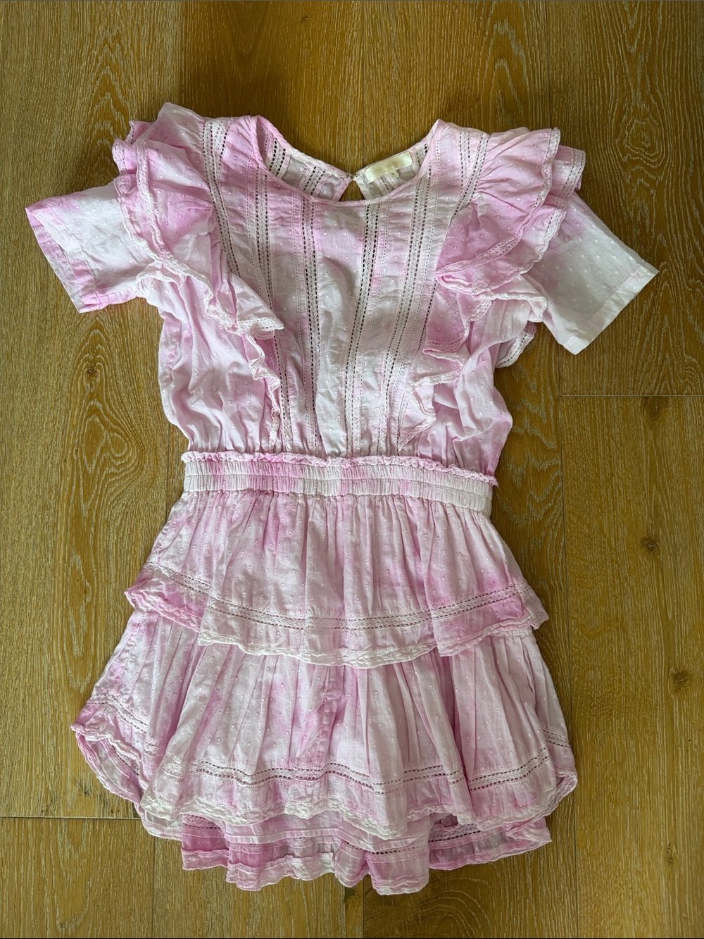 LoveShackFancy Women’s Pink Ruffle Tiered Natasha Dress